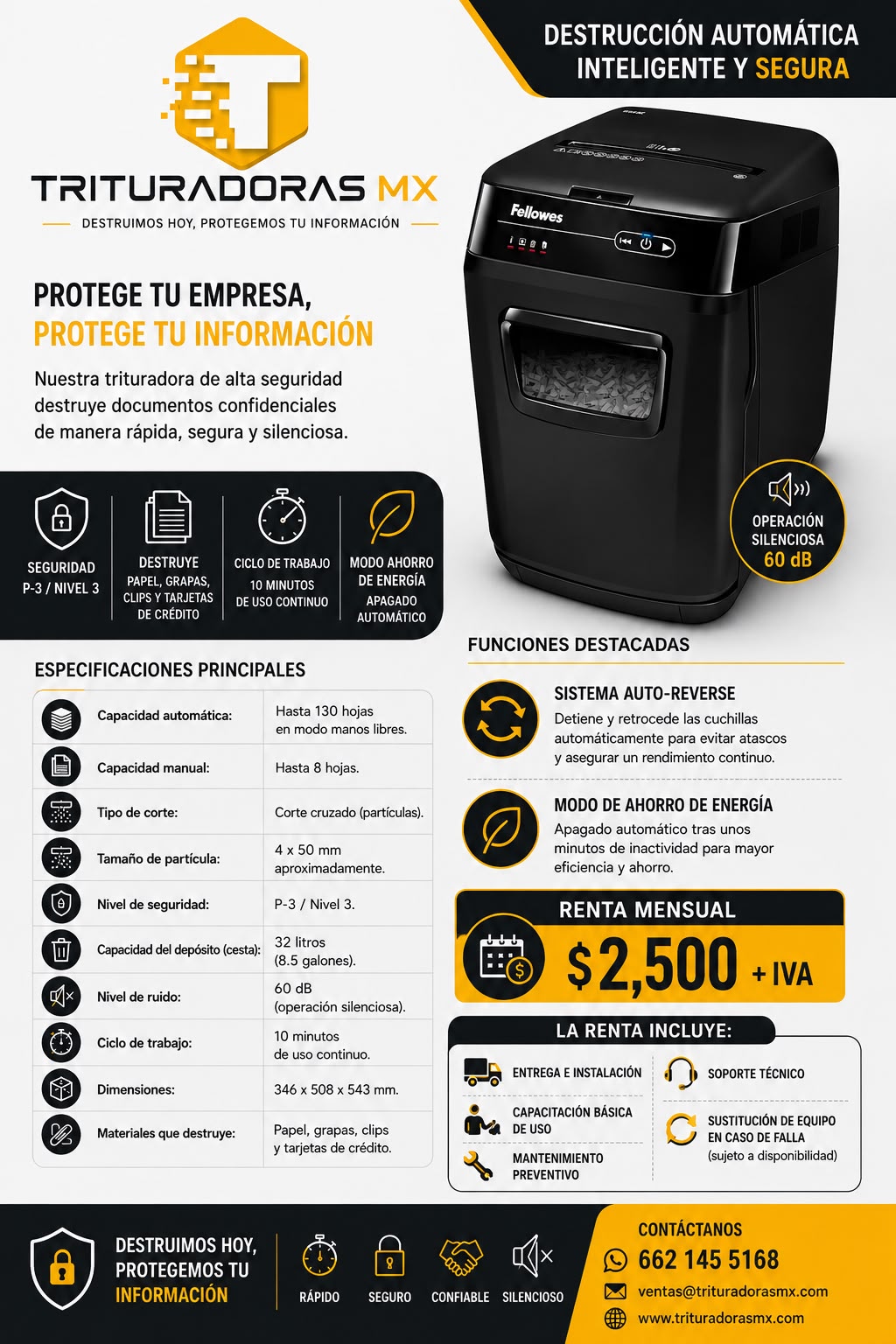 Trituradoras MX paper shredder service concept